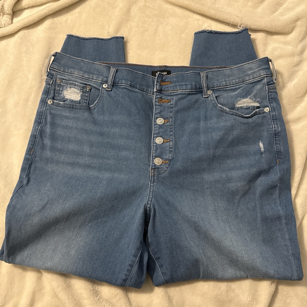 Express High Rise Light Blue Women's Jeans